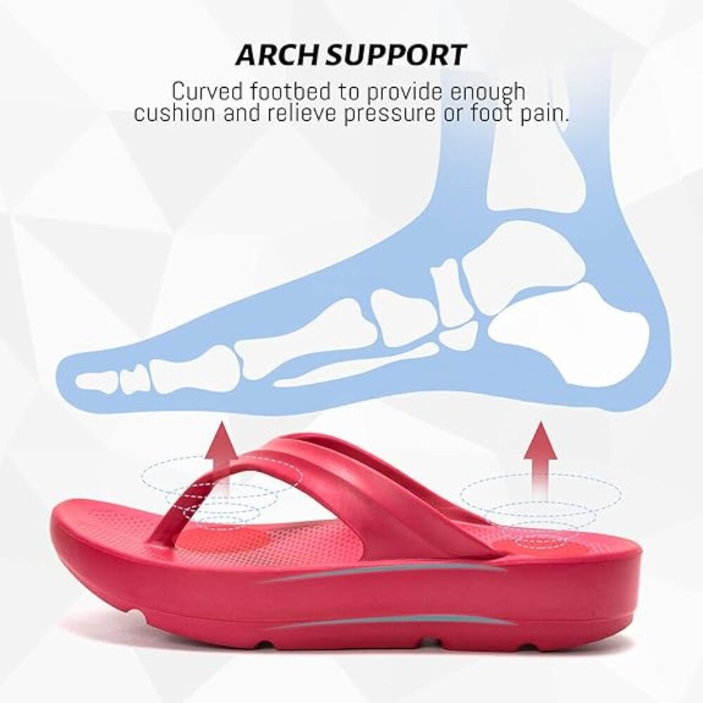 Women's Comfort Flip Flops with Arch Support - Lightweight EVA Thong Sandals - Picture 4 of 6